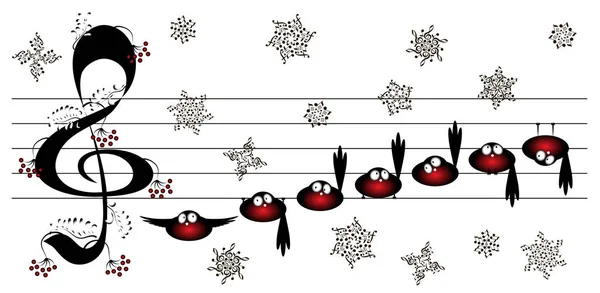 Птицы Рождественская Песня — стоковый вектор