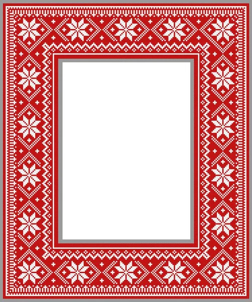 装飾のための編み物のスタイルで冬のフレーム — ストックベクタ