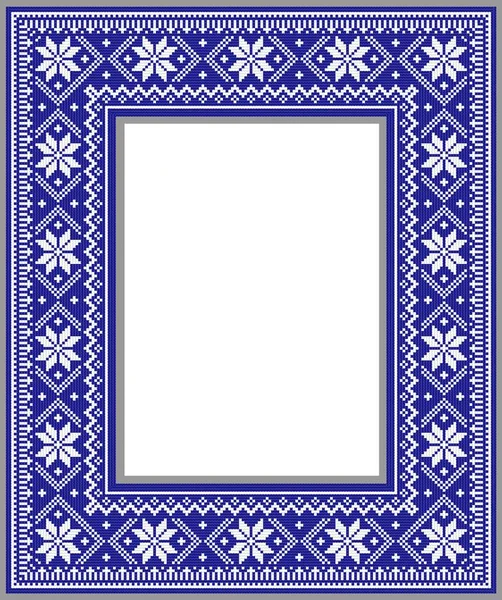 Winter Frame Style Knitting Decoration — Stock Vector