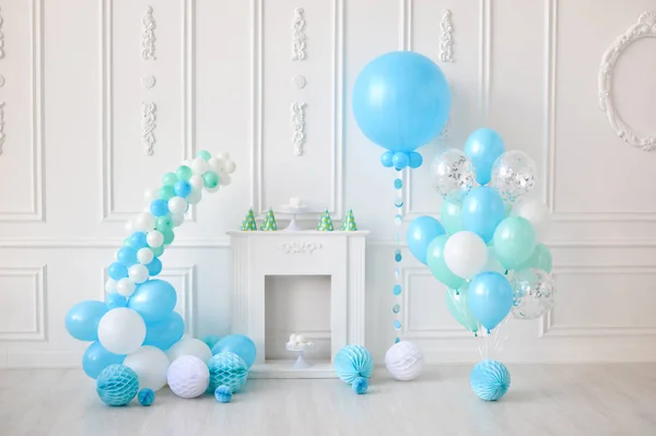 Decorações Para Festa Aniversário Muitos Balões Decorações Para Festa Férias — Fotografia de Stock