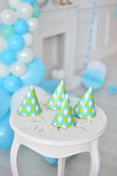 Decoraciones Para Fiesta Cumpleaños Muchos Globos Decoraciones Para Fiesta Vacaciones — Foto de Stock