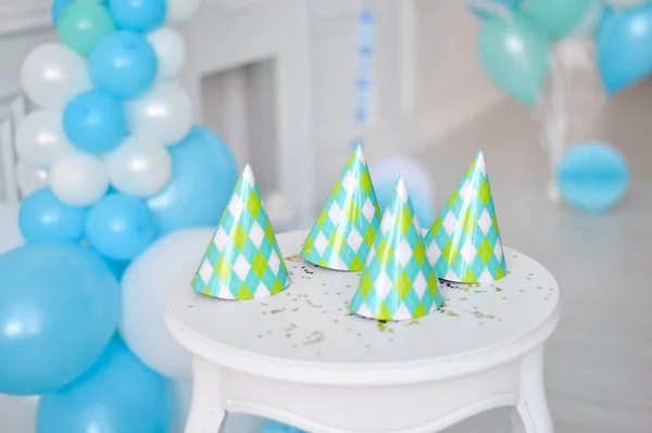 Decoraties Voor Verjaardagspartij Een Heleboel Ballonnen Decoratie Voor Vakantie Partij — Stockfoto