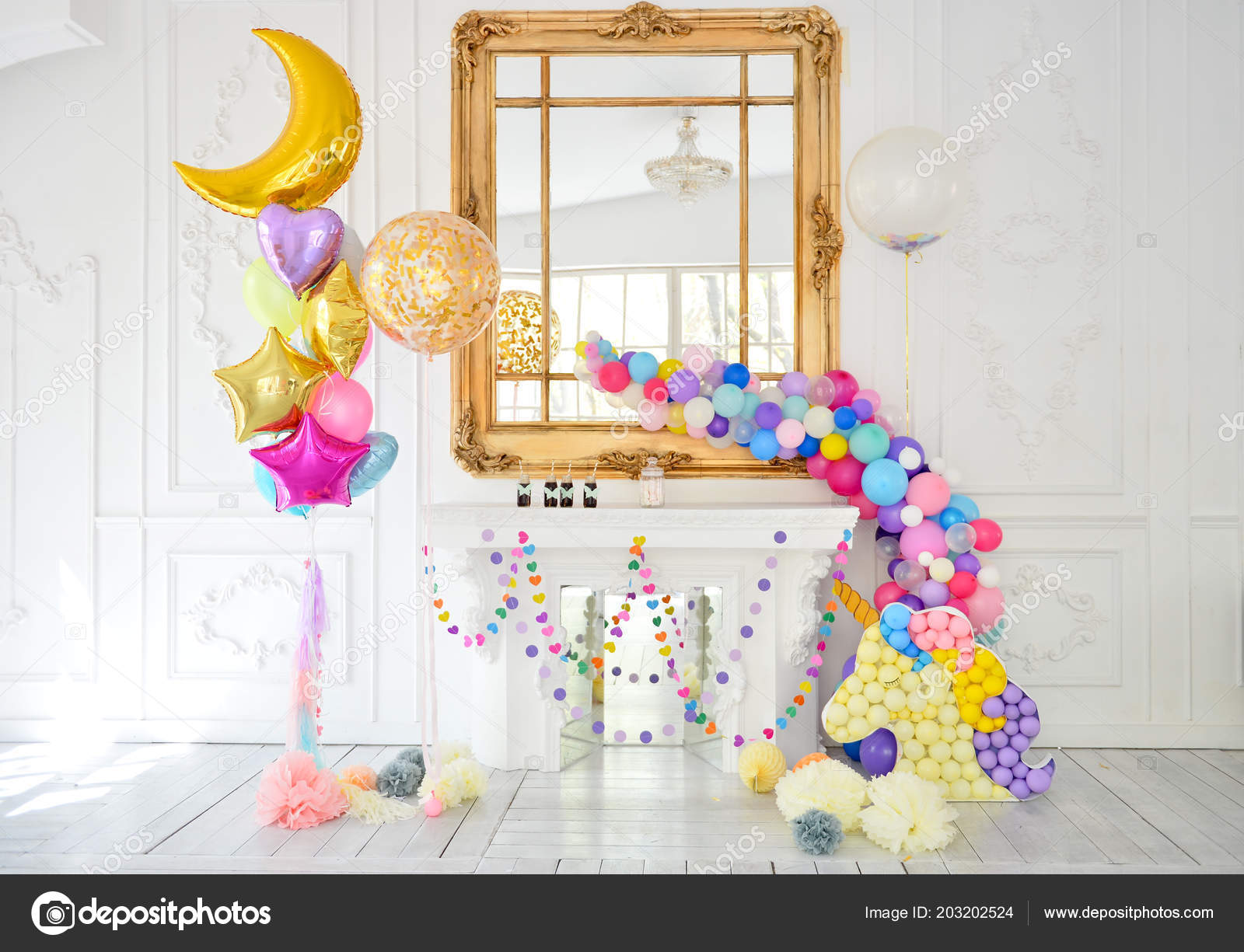 Decorations Holiday Party Birthday Party Decorations Lot Balloons Best  Decorations Stock Photo by ©annikel 203202524