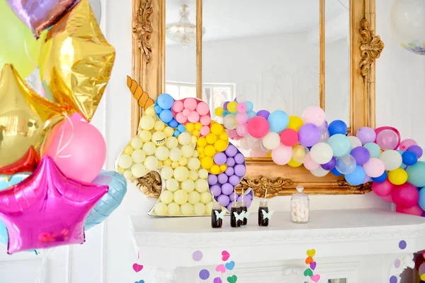 Decoraciones Para Fiesta Vacaciones Decoraciones Para Fiestas Cumpleaños Muchos Globos — Foto de Stock