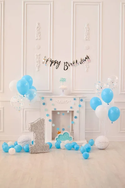 Gyermekek Születésnapi Holiday Party Dekoráció Egyéves Születésnapi Dekoráció Holiday Party — Stock Fotó
