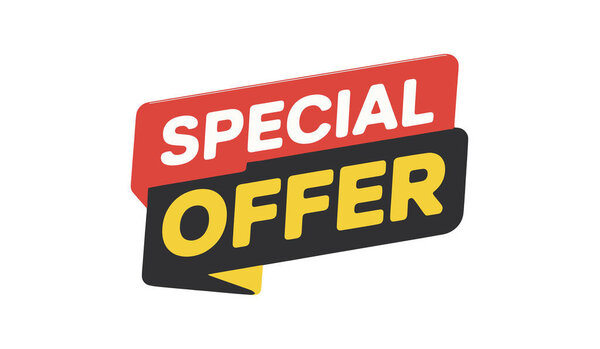 "Special Offer Banner, Red and Yellow Promotional Announcement, Sale Alert"