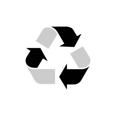 Çevrenin Sürdürülebilirliğini ve Korunmasını temsil eden Beyaz Arkaplan üzerindeki Geri Dönüşüm Sembolü