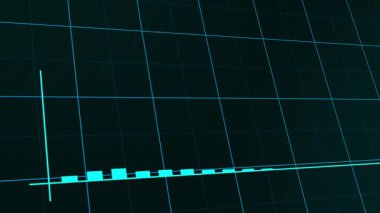 Hareket eden ve değişen dikey çizgileri olan bir çubuk grafiği içeren çok yönlü ve zarif bir döngü hareketi grafiği, finansal sunumlar için ideal.