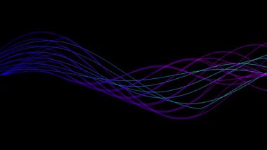 Ses dalgalarına benzeyen, müzik, teknoloji veya sanatsal projeler için mükemmel rengarenk ve dalgalı çizgiler içeren dinamik ve soyut bir hareket grafiği.