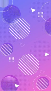 Modern ve yaratıcı projeler için renkli pembe ve mor gradyan ve dinamik geometrik şekillere sahip şık bir dikey animasyon..