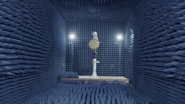 Test eines Radars in einer schalltoten Kammer — Stockvideo