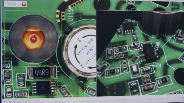 Inspección visual y 3D de una placa de circuito informático mediante escaneo láser — Vídeos de Stock