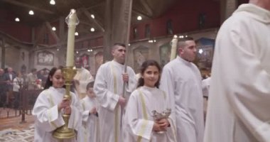 Nazareth, 24 Aralık 2018. Basilica Noel kütlesi duyuru