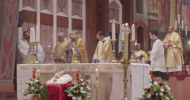 Nazareth, 24 Aralık 2018. Basilica Noel kütlesi duyuru