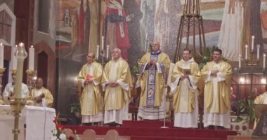 Nazareth, 24 Aralık 2018. Basilica Noel kütlesi duyuru