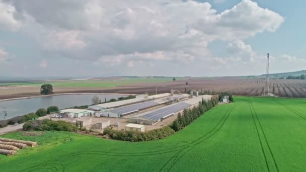 Letecké Záběry Velké Slepičí Farma Severním Izraeli — Stock video