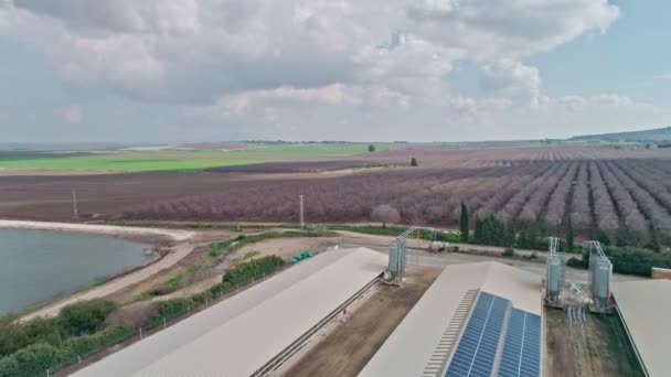 Images Aériennes Sur Une Grande Ferme Poulets Dans Nord Israël — Video