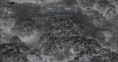 Savaş sırasında yürüyen askerlerin termal gece görüş kamerası görünümü ile Drone