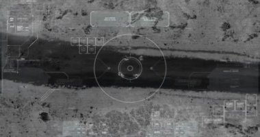 Kamera yakınlaştırma ile teröristlerin termal gece görüş görünümü ile Drone