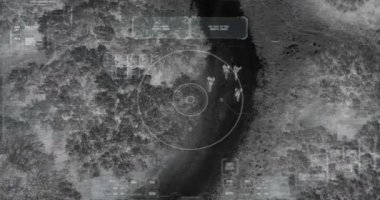 Kamera yakınlaştırma ile teröristlerin termal gece görüş görünümü ile Drone