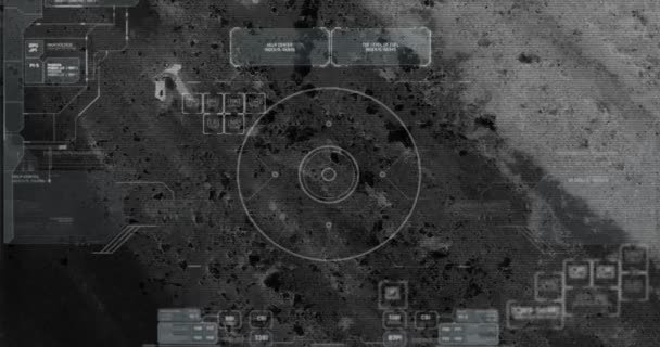 Drone met thermisch nachtzicht op terroristen met camera vergroting — Stockvideo
