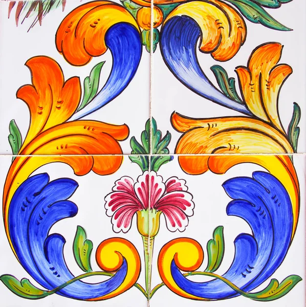 Detalle Los Azulejos Tradicionales Fachada Casa Antigua Baldosas Decorativas Baldosas —  Fotos de Stock