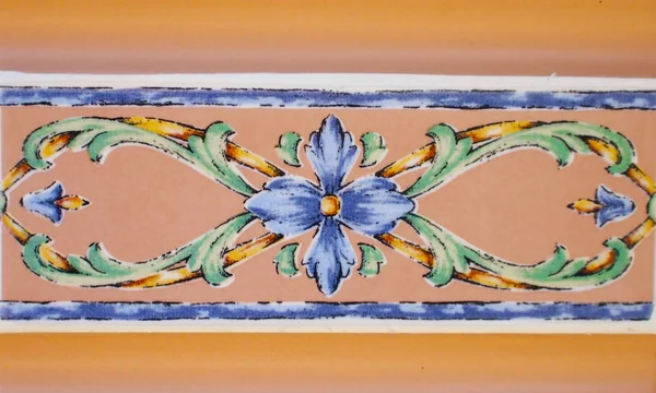 Detalle Los Azulejos Tradicionales Fachada Casa Antigua Baldosas Decorativas Baldosas —  Fotos de Stock