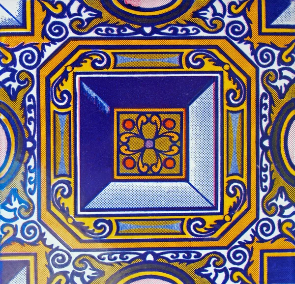 Detalle Los Azulejos Tradicionales Fachada Casa Antigua Baldosas Decorativas Baldosas — Foto de Stock