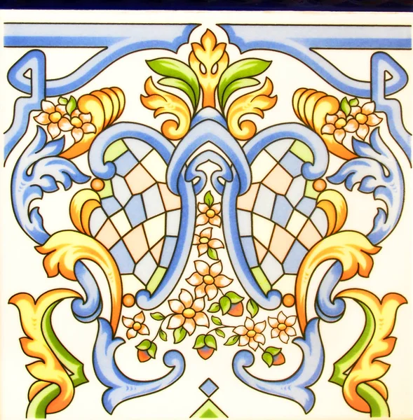 Detalle Los Azulejos Tradicionales Fachada Casa Antigua Baldosas Decorativas Baldosas —  Fotos de Stock