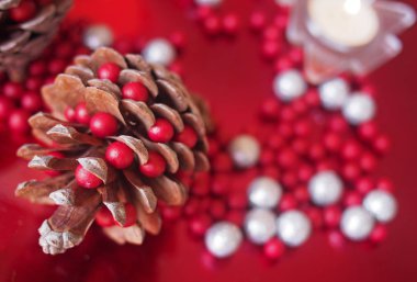 Noel kartı. 2019. Noel ve yeni yıl arka plan. Noel tatili ve dekorasyon.