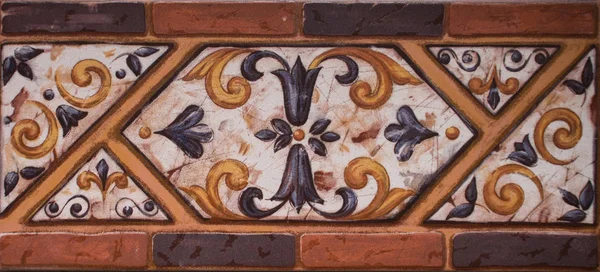 Detail Der Traditionellen Fliesen Von Der Fassade Des Alten Hauses — Stockfoto