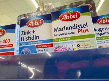 Abtei takviyeleri gösterimi: zink histidin, mariendistel plus in store.