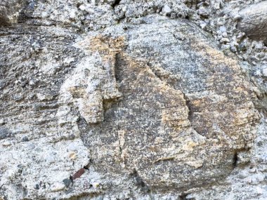 Doğal ortamda desenli tortul kaya oluşumuna yakın çekim.