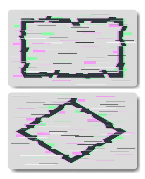 矩形和菱形形状的故障效应 — 图库矢量图片