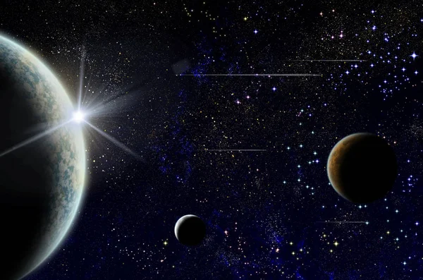 Gezegen üzerinde beyaz gündoğumu veya gün batımı