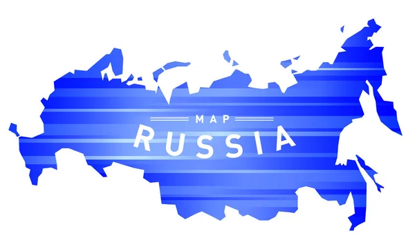 Rússia Mapa Ícone Linhas Gradiente Azul Design Moderno Sobre Fundo — Vetor de Stock