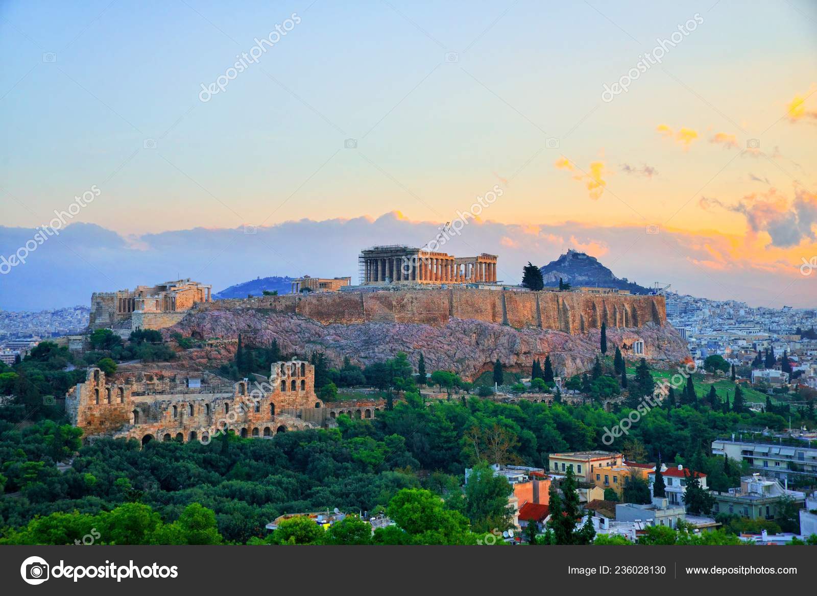 Temple Parthénon Colline Acropole Athènes Grèce Est Tourné