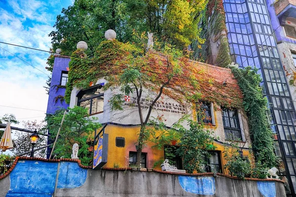 Wien Österreich Oktober 2018 Hundertwasserhaus Hundertwasserhaus Wohnhaus Idee Und Konzept — Stockfoto