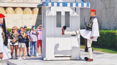 Atina, Yunanistan - 11 Ekim 2018: Cumhurbaşkanlığı Guar'ının değiştirilmesi