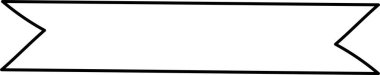 Sivri uçlu, düz çizgili basit bir kurdele pankartı. Pankartta keskin kenarları olan düz bir taslak yer alıyor. Çizgi film vektör illüstrasyonu.