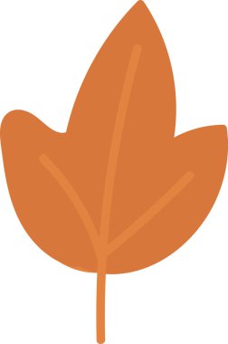 Düz kenarları ve düz çizgileri olan tek bir yaprak. Yaprak şekli en az detay ve temiz çizgilerle biçimlendirilir. Çizgi film vektör illüstrasyonu.