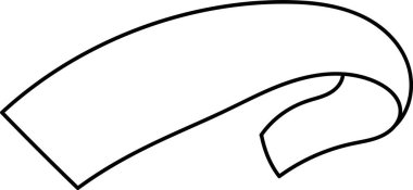 Temiz bir tarzda koyu siyah çizgileri olan basit kıvrımlı bir kurdele. Kurdeleler düzgün kıvrımlar minimalist bir tasarımda dinamik bir akış yaratır. Çizgi film vektör illüstrasyonu