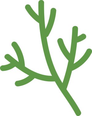 Çok yönlü, temiz bir çizgi tarzında stilize edilmiş bir dal. Dal, çok sayıda sapı minimalist formda barındırır. Çizgi film vektör illüstrasyonu.