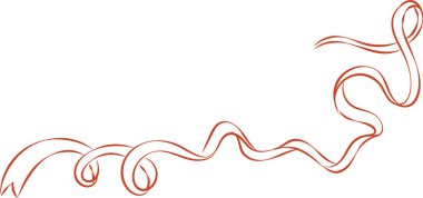 Dinamik bir sanat tarzında kıvrımları ve döngüleri olan akıcı bir kurdele. Resimde zarif kıvrımları ve kıvrımları olan dalgalı bir kurdele tasvir ediliyor. Çizgi film vektör illüstrasyonu.