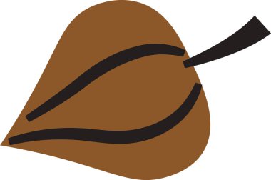 Kalın çizgileri ve geometrik şekilleri olan soyut bir yaprak. Tasarım modern estetiğe sahip stilize bir biçime sahiptir. Çizgi film vektör illüstrasyonu.