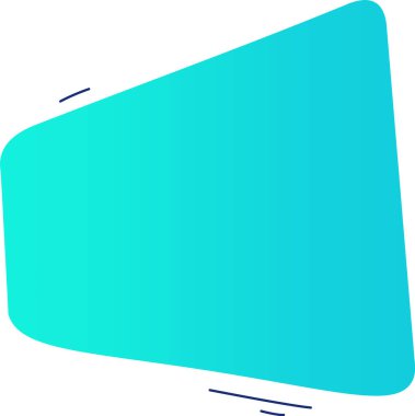 Yuvarlak kenarlı üçgen bir şekil ve modern bir şekilde gradyan dolgu. Şekil pürüzsüz ve dinamik, hareket hissi yaratıyor. Çizgi film vektör illüstrasyonu.