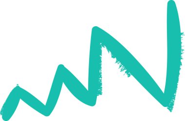 Pürüzlü fırça desenli sivri bir çizgi. Çizginin dinamik ve enerjik bir görüntüsü var. Çizgi film vektör illüstrasyonu.