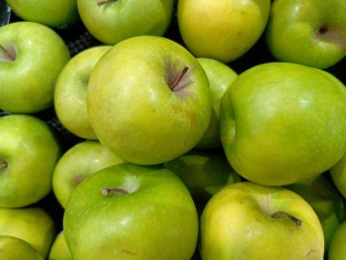 green apples in a supermarket