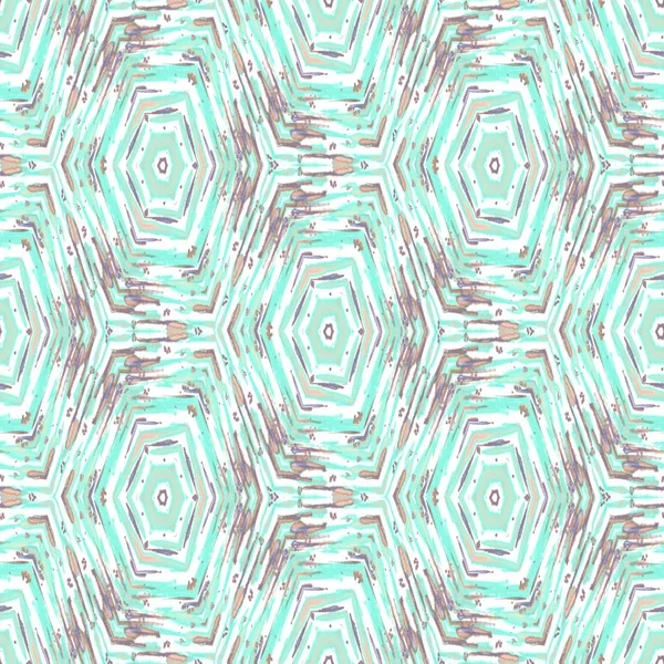 Modèle Ikat Ethnique Abstrait Sans Couture Fond Turquoise Clair — Photo