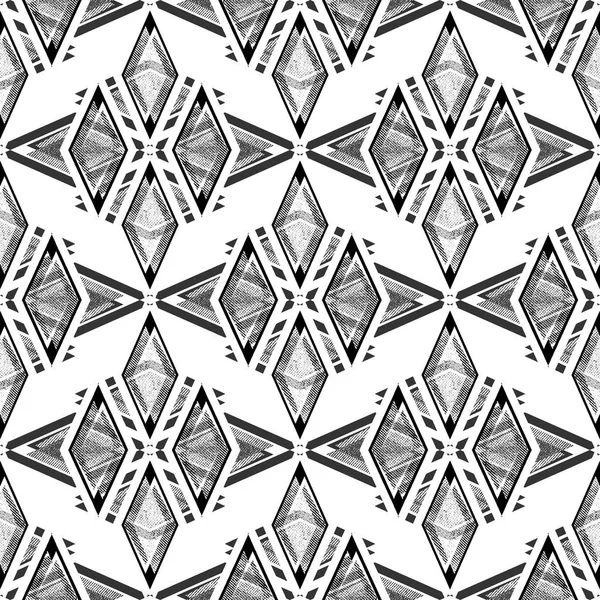 Seamless monochrome black and white art Deco pattern.